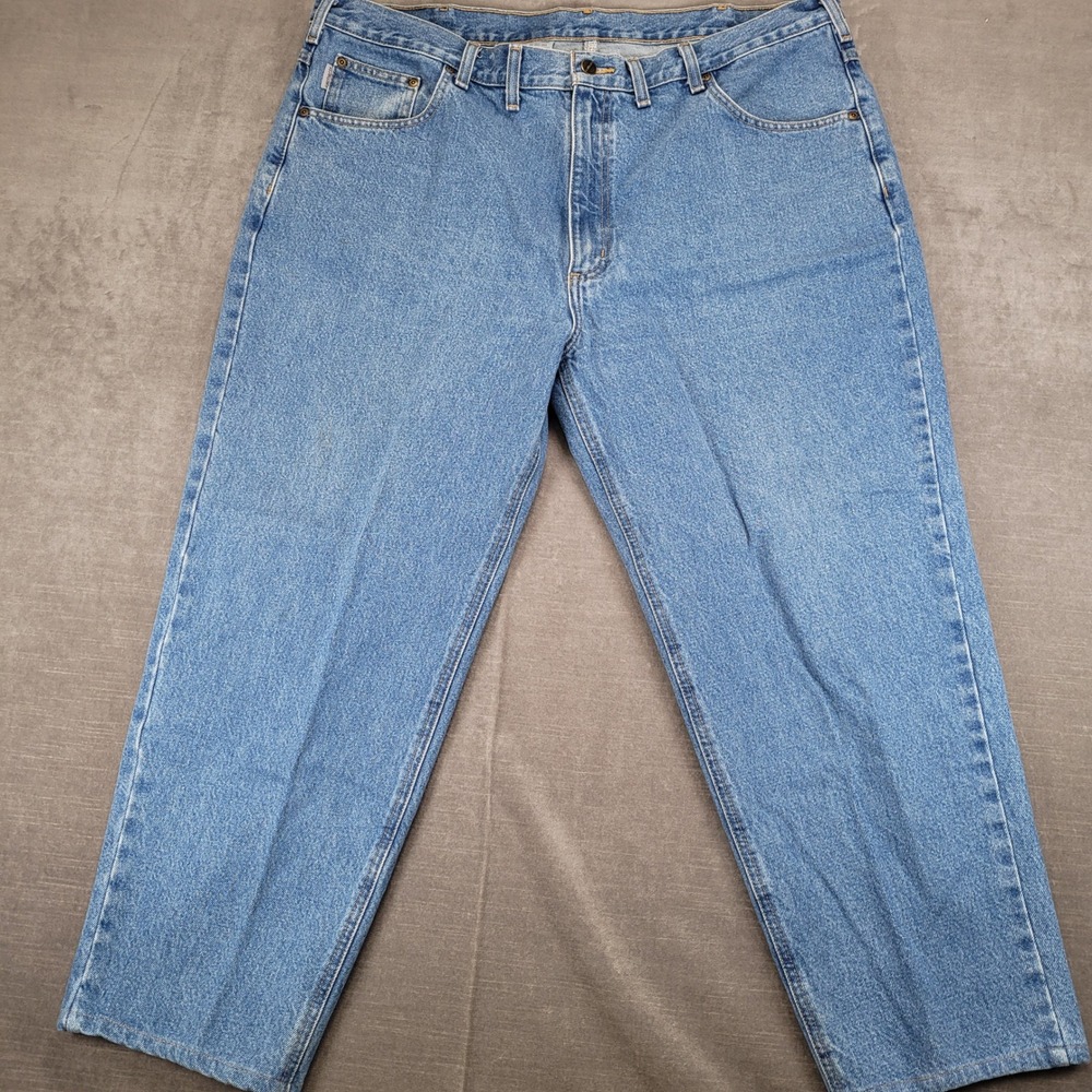 Carhartt 817 STW Relaxed Fit Straight‎ Leg Jeans Mens Actual Size 42x27 Blue
